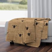 Bees Wide on Burlap