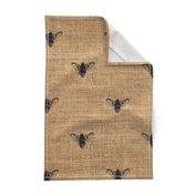 Bees Wide on Burlap