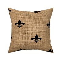 Fleur de Lis Wide on Burlap