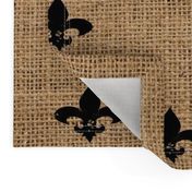 Fleur de Lis Wide on Burlap