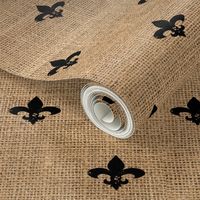 Fleur de Lis Wide on Burlap