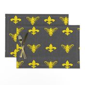 Fleur de Bees Gold and Grey