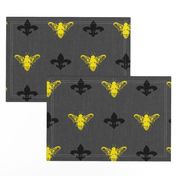 Fleur de Bees Gold, Black and Grey