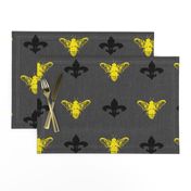 Fleur de Bees Gold, Black and Grey