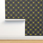 Fleur de Bees Gold, Black and Grey