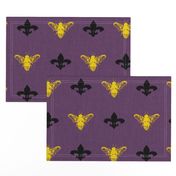 Fleur de Bees black, gold and purple