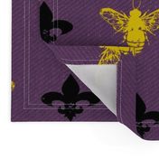 Fleur de Bees black, gold and purple