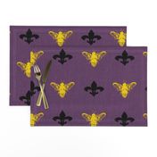 Fleur de Bees black, gold and purple