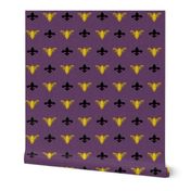 Fleur de Bees black, gold and purple