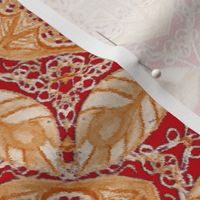 Old Fashioned Faux Carpet in Red and Cream