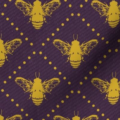 Bees and Dots Purple