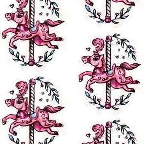 Pink merry-go-round horse