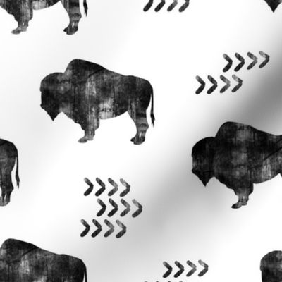 distressed buffalo || b&w