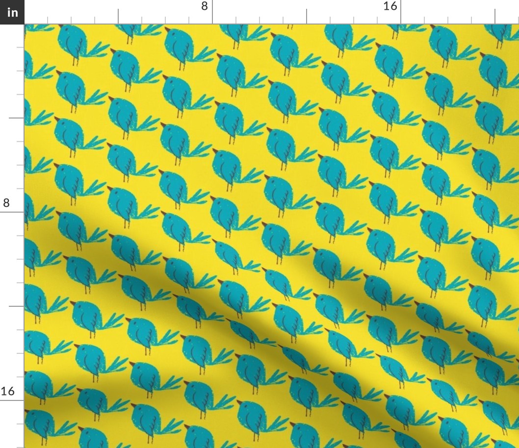 Blue Bird Yellow Linen