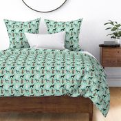 poodles dog coffee fabric cute coffee design poodles aqua