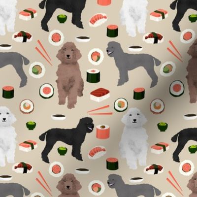 poodles dog sushi fabric cute poodle coats dog colors dog fabric sushi lover khaki