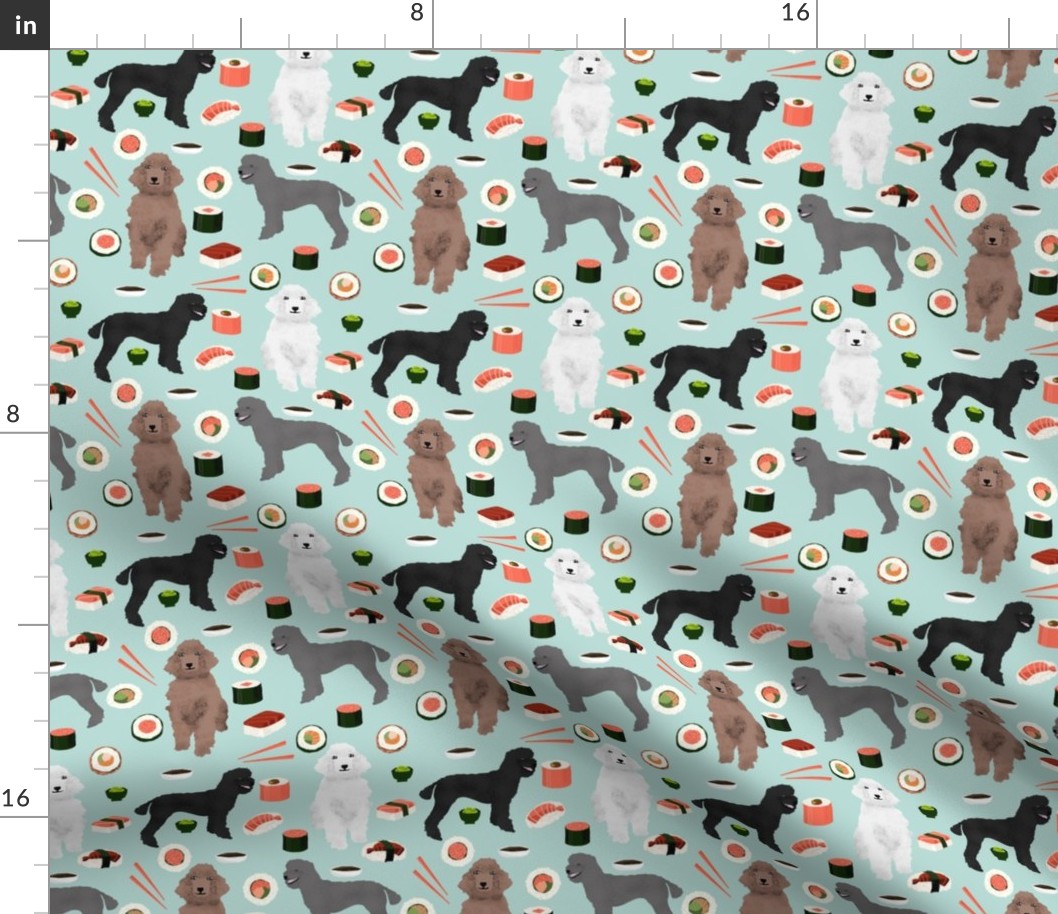 poodles dog sushi fabric cute poodle coats dog colors dog fabric sushi lover 