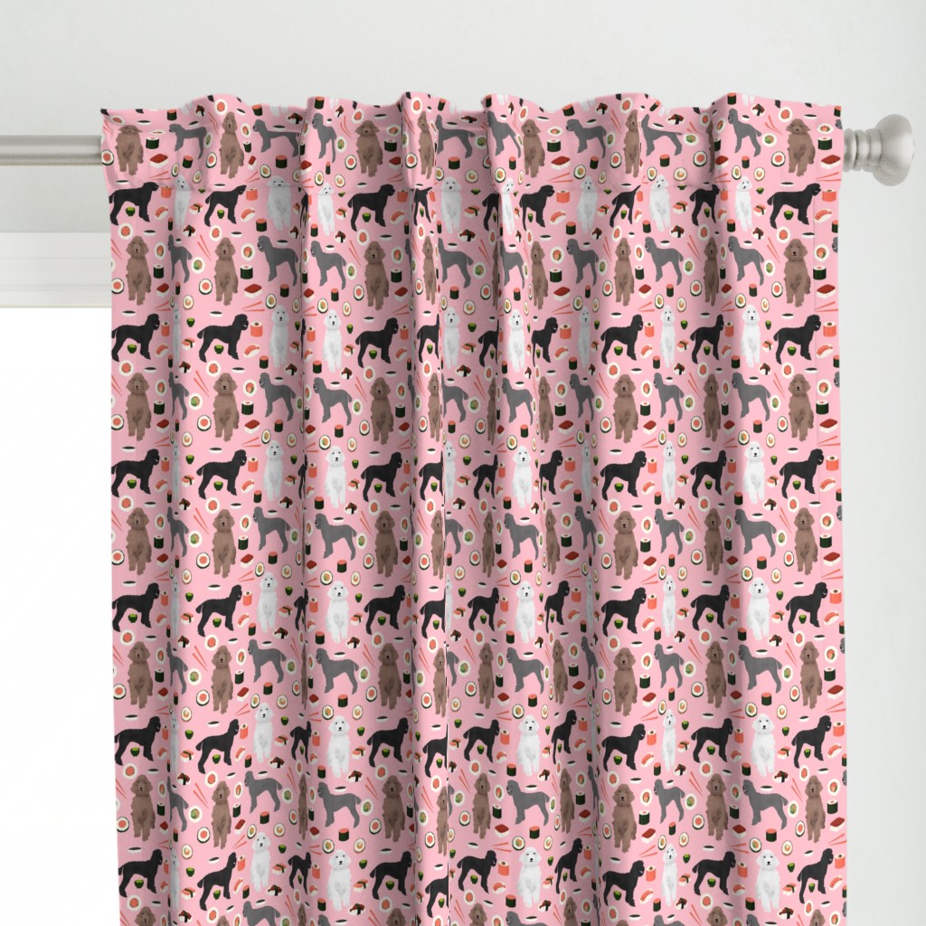 poodles dog sushi fabric cute poodle coats dog colors dog fabric sushi lover blossom pink