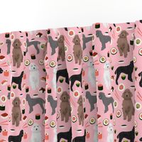 poodles dog sushi fabric cute poodle coats dog colors dog fabric sushi lover blossom pink