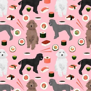poodles dog sushi fabric cute poodle coats dog colors dog fabric sushi lover blossom pink