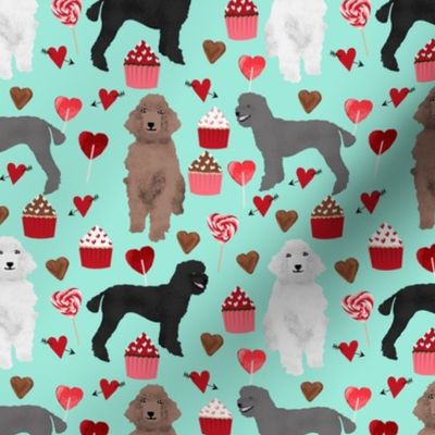 poodles valentines day love fabric cute poodle dog design poodles valentines aqua