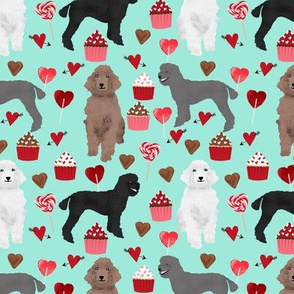 poodles valentines day love fabric cute poodle dog design poodles valentines aqua