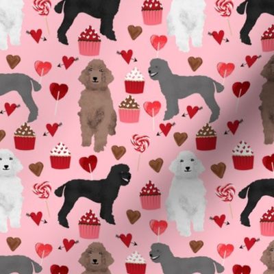 poodles valentines day love fabric cute poodle dog design poodles valentines blossom pink