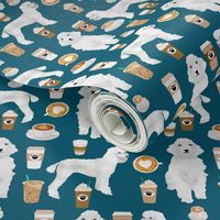 poodles coffee fabric cute white poodle coffee design best coffees and poodles fabrics sapphire blue