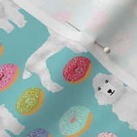 poodles and donuts fabric cute pastel donut junk food design white poodles fabric