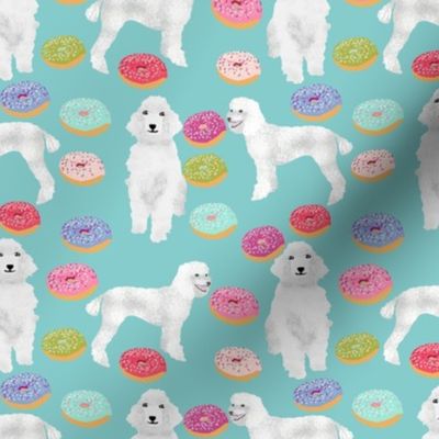 poodles and donuts fabric cute pastel donut junk food design white poodles fabric