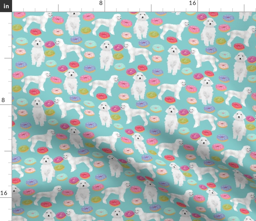 poodles and donuts fabric cute pastel donut junk food design white poodles fabric