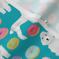 poodles and donuts fabric cute pastel donut junk food design white poodles fabric