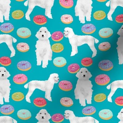 poodles and donuts fabric cute pastel donut junk food design white poodles fabric