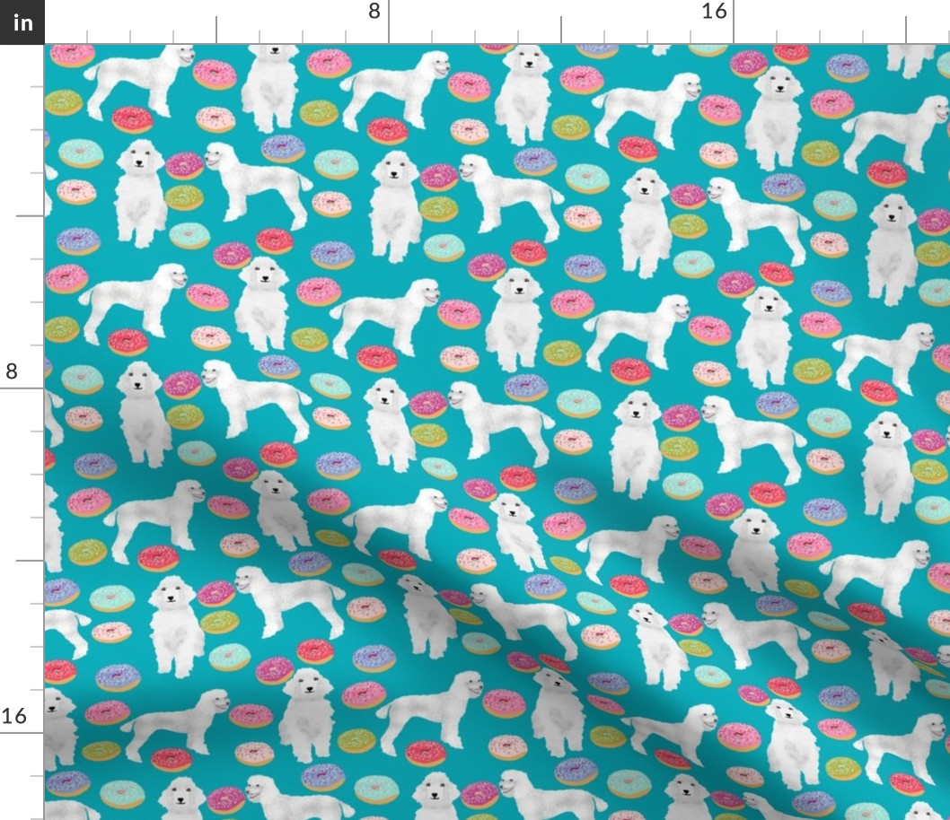 poodles and donuts fabric cute pastel donut junk food design white poodles fabric