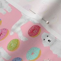 poodles and donuts fabric cute pastel donut junk food design white poodles fabric