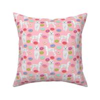 poodles and donuts fabric cute pastel donut junk food design white poodles fabric