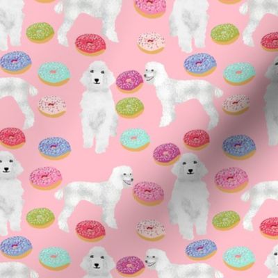 poodles and donuts fabric cute pastel donut junk food design white poodles fabric