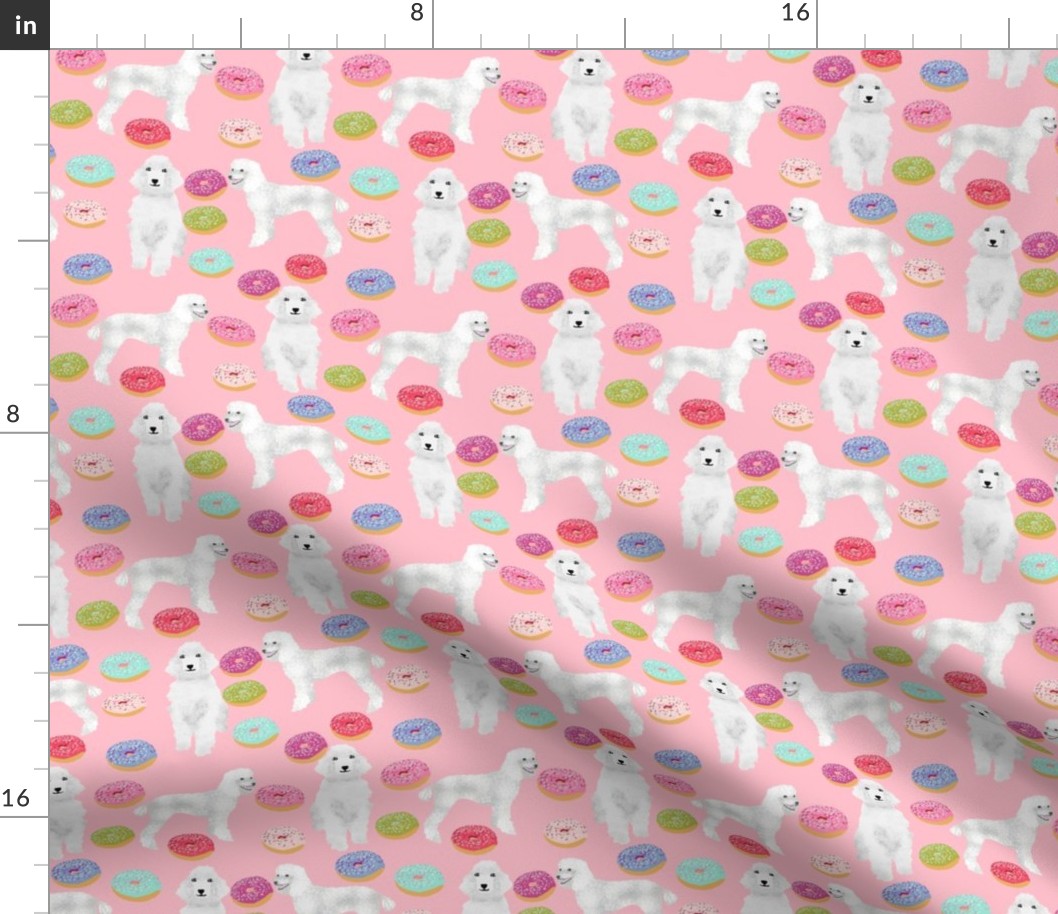 poodles and donuts fabric cute pastel donut junk food design white poodles fabric