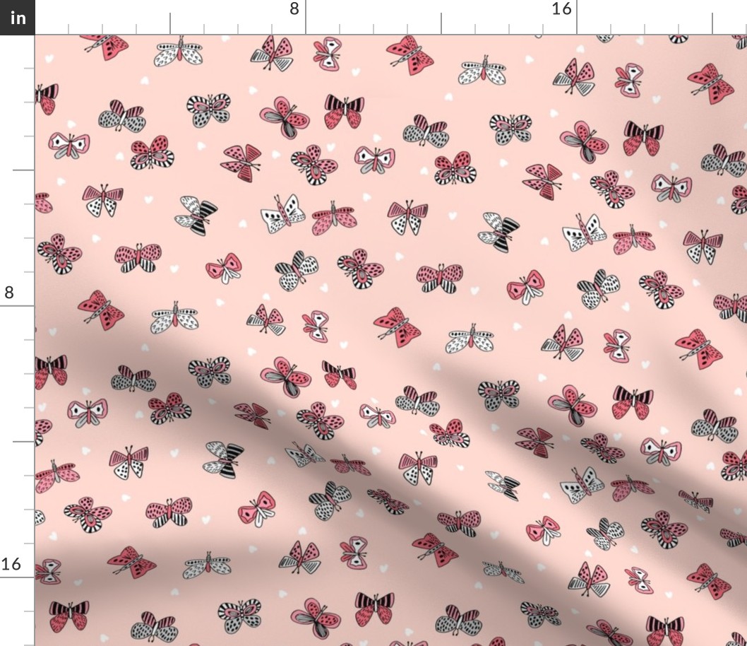 spring butterflies // nature botanical print girls butterfly fabric sweet flutterby design