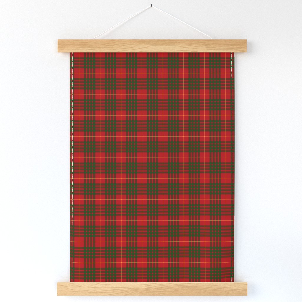 Cameron 1842 clan tartan, 2" red/green, Vestiarium Scoticum