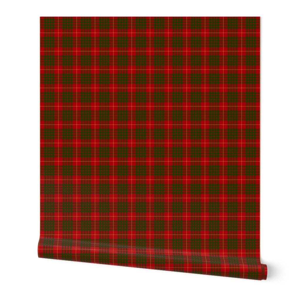 Cameron 1842 clan tartan, 2" red/green, Vestiarium Scoticum