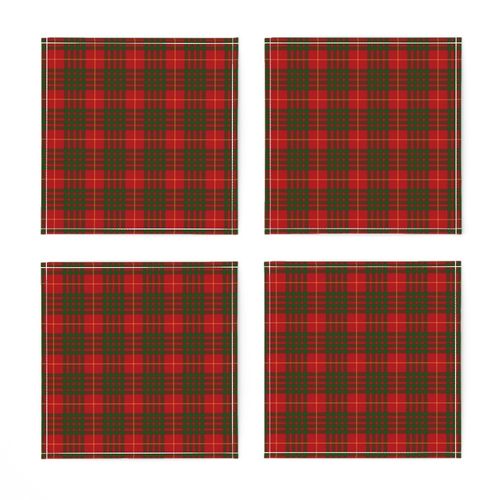 Cameron 1842 clan tartan, 2" red/green, Vestiarium Scoticum