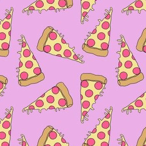 pizza // pastel purple and pink pizza fabric junk food fabrics andrea lauren design