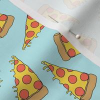 pizza // light blue pastel pizza junk food fabric junk food fabrics kids 90s fabric