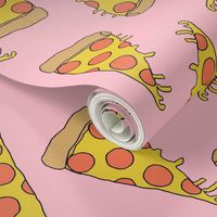 pizza // pink pizza fabric nursery baby pink design junk food fabric