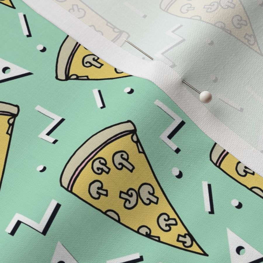 pizza party // mint pizza design pizzas fabric kids mint design