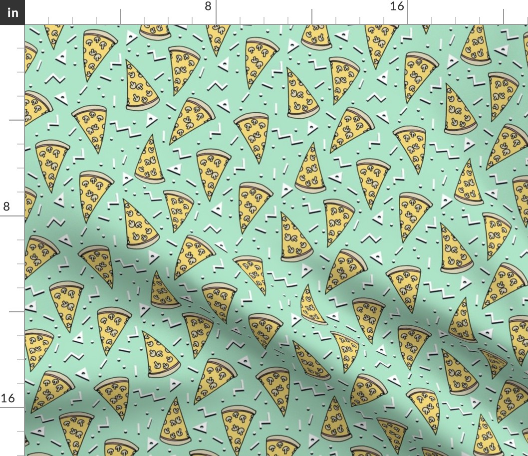 pizza party // mint pizza design pizzas fabric kids mint design