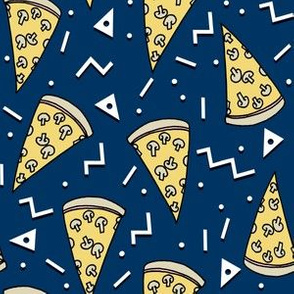 pizza party // navy pizza junk food fabric food junk food design