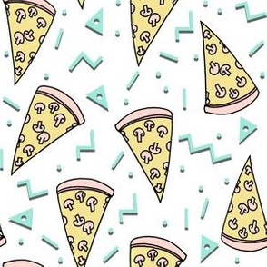 pizza party // pastel pizza fabric mint and pink pizza fabric junk food design