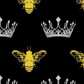 Crest Fancy Queen Bee fabric by the yard CD1355 Bumble bee fabric